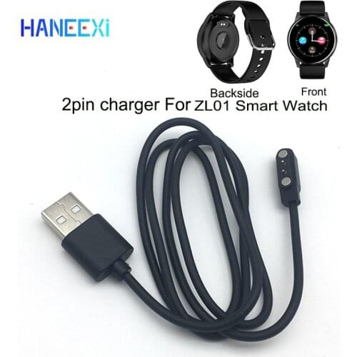 High quality Magnetic Charging Cable wire For ZL02 ZL01 Smart Watch bracelet 2 Pin Black Power Charger data Cables