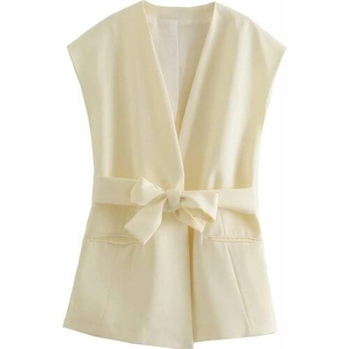 DOUJILI 2021 High Quality Women Waistcoat Contracted Sleeveless Jacket Fashion Temperament Ladies Office Vest Jacket