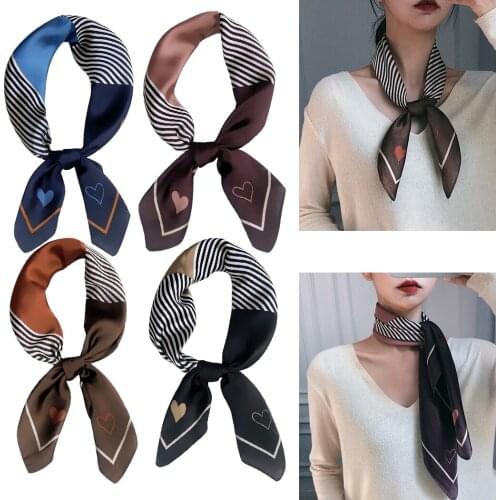4PCS Women Square Scarf Fashion Vintage All-match Hair Scarf Head Neck Scarf Small Square Shawls and Scarves Foulard Neckerchief