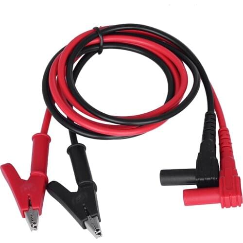 1 Pair Alligator Testing Cord Lead Clip 20A Electrical Clamp to 4mm Banana Plug Connectors for Multimeter Probe 90cm Test Leads