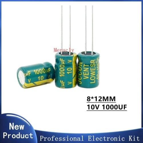 10V 1000UF 20% High frequency and low impedance in-line aluminum electrolytic capacitors long life Brand new authentic