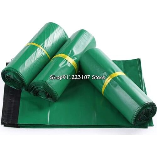100pcs 17*30cm Green Envelopes Poly Mailer BY Mail Plastic Mailing Bags Envelope Hight quality