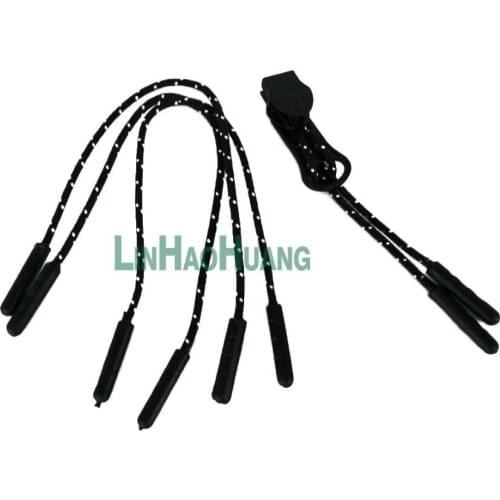 100pcs Size 15cm PVC Rope Zipper Pull Replacement With Strap Outdoor Camping Backpack Gym Suit Garment Bag Parts Accessories