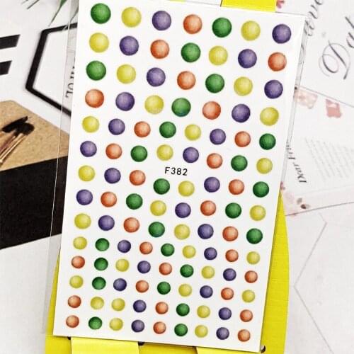 3D Nail Sticker Decals Colorful Round Ball Design Nail Art Decorations Stickers Slider Manicure Accessories Nails Decoraciones