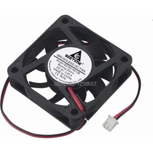 50 PCS LOT Gdstime DC 5V 2Pin 60x60x15mm 6015S 50mm Mini Cooling Exhaust Fan