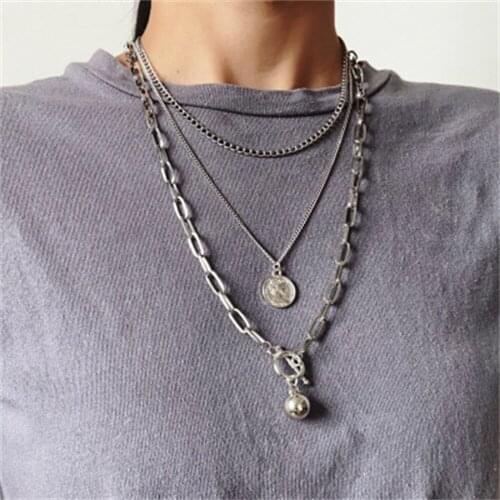 51227 Han Zhishang ins Harajuku style street hip-hop multi-layer men and women trend personality necklace creative simple neckla