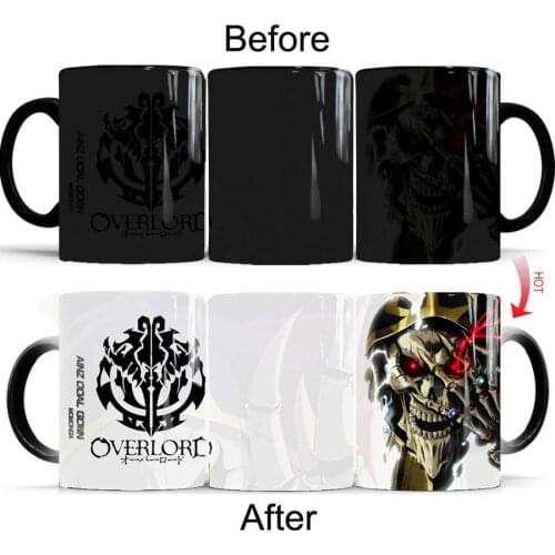 Anime JK Overlord Ainz Ooal Gown Cosplay Mark Color Changing Mug Skull Momonga Daily Drink Mugs Tea Milk Coffee Ceramic Cups