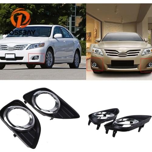 POSSBAY Automobiles Fog Light Cover Front Bumper FogLamp Hoods for Toyota Camry XV40 2010-2011 Facelift Auto Car Side Decoration