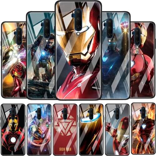 Marvel Iron Man Tempered Glass Cover For OnePlus Z 7 8 9 7T 8T 9R Nord 5G Pro Silicone Phone Case Coque