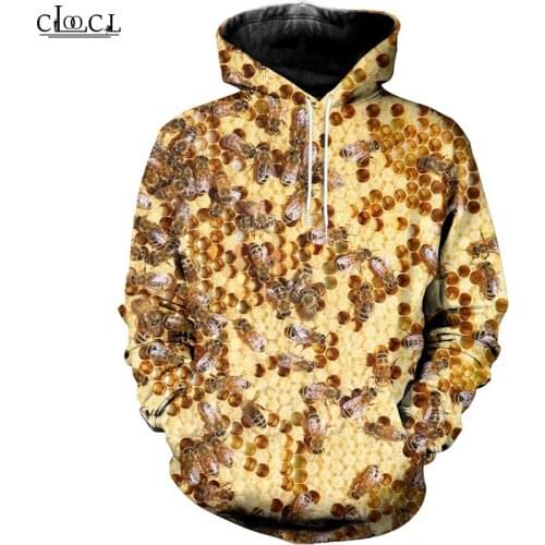 CLOOCL Bee Keeper Pure Raw Honey 3D Print Hoodie Sweatshirt Harajuku Fashion Men Hoodies Unisex Casual Pullover Zipper Coat