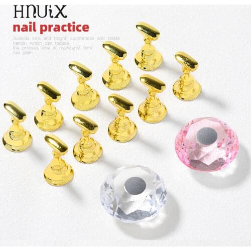 Nail Art Practice Display Stand Checkerboard Holder Tips False Nails Holder UV Gel Showing Shelf Training Base DIY Manicure Tool