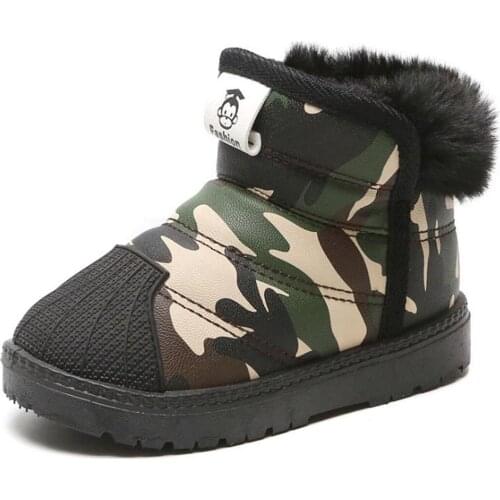 Kids Snow Boots Stylish Boys Baby Shoes Non-slip Winter Short Boots Girls Waterproof Cotton Shoes Ankle Boots