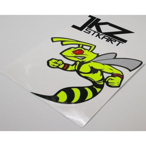 JKZ STKART Cartoon Angry Super Bee D Vinyl Die Cut Multi-layer Stickers Decals ATV Motor Bike Truck Helmet Decorated Stickers