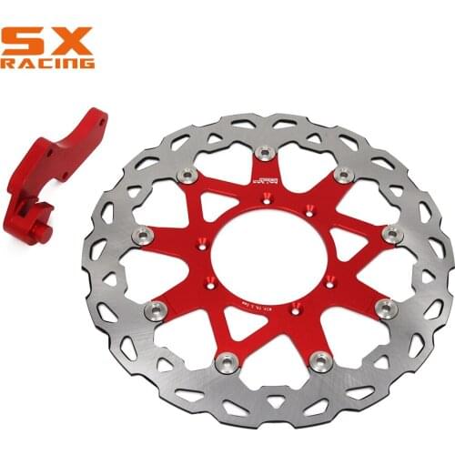 Motorcycle Red Front Floating Brake Disc & Bracket For HONDA CR125 CR250 CRF250 CRF250X CRF250R CRE250X CRF450R CRF450X