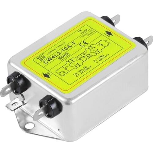 Insert Connection Single-Phase AC 220V Purification Anti-interference EMI Filter CW4L2-3A/6A/10A/20A-T Power Filter