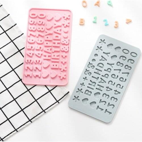 Wholesale Digital alphabet fondant silicone mold cake chocolate biscuit mold happy birthday mold cake decoration baking tools