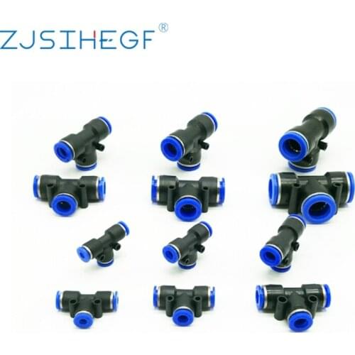 PE Pneumatic Air Connectors 4/6/8/10/12 MM Hose 3 Way Port Y Shape Plastic Pipe Water Tube Fitting