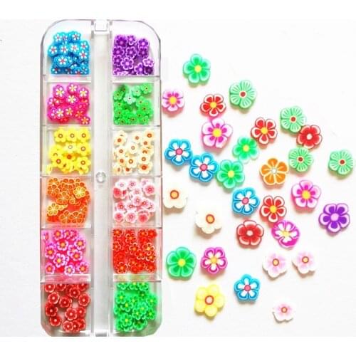 Mixed 3D Fruit Slices Sticker Polymer Clay DIY Designs Slice Lemon Nail Art Sliders Nails Art Decors Women Nail Tips Manicure