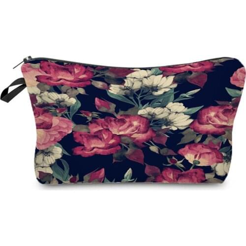 Retro Floral Print Organizer Waterproof Makeup Bag Fashion Cosmetic Bag Women Toiletry Bag Hot Sale Pencil Case Clutch Phone Bag