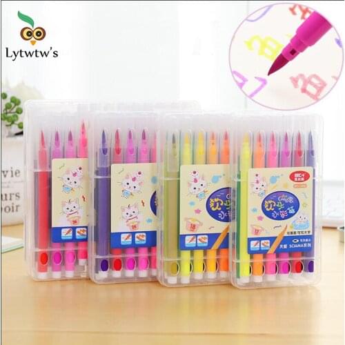 1 Set Futurecolor Paint Brush Pen Candy Color Marker Pen Calligraphy Draw Stationery Art Supply Watercolor Graffiti Highlighter