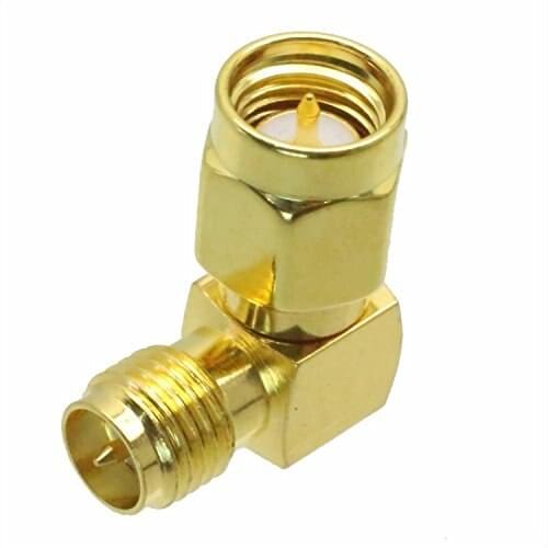 100PCS SMA Male Plug to RP-SMA Female (male pin) Right Angle RF Adapter Connector