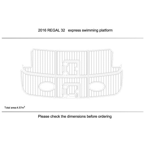 2016 REGAL 32 express Swimming platform Pads 1/4" 6mm EVA Teak deck mat
