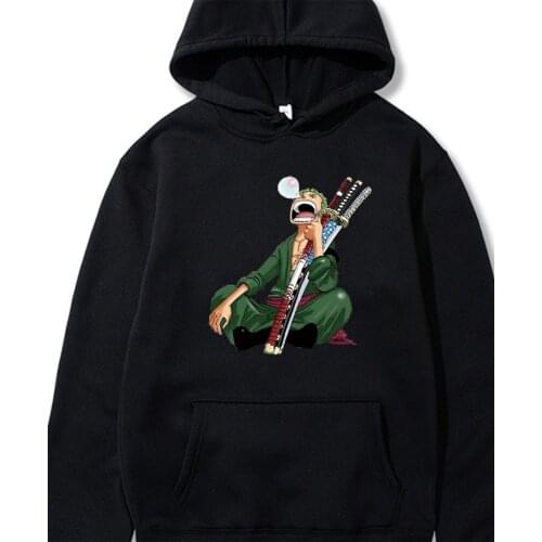 2021 Funny One Piece Funny Cartoon Anime Manga Hoodie Men Roronoa Zoro Streetwear Eashion Sweatshirt Graphic Harajuku Hoody Male