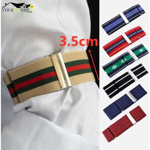 3.5cm Elasticated Unisex Armbands Sleeve Garter Adjustable Gifts Shirt Sleeve Holders Cufflinks Business Wedding Groom Accessory