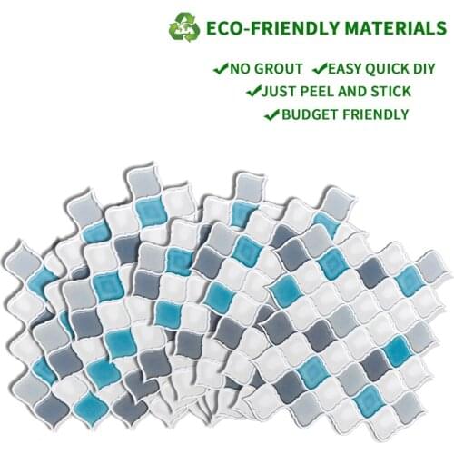 5-Pieces Peel-N-Stick Kitchen Backsplash Wall Tile Vinyl Wall Sticker in Playroom Dormitory Nursery Room 250*250mm