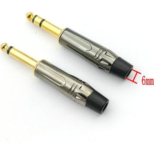 6.35mm mono/Stereo Male Connector Gold Plated 1/4 Inch Plug Microphone Connector
