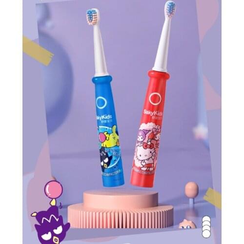 Sound wave two mode timing automatic non - U - shaped soft hair electric toothbrush for children J03