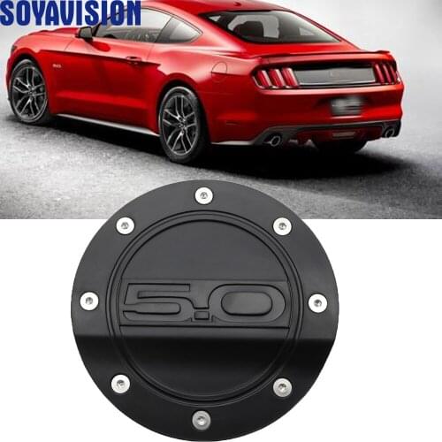 For Ford Mustang GT 5.0 Car Fuel Filler Door Gas Cap Petro Cover Trim Automobile Aluminum Styling Mouldings Accessories Series