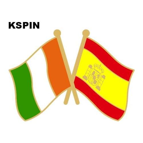 Ireland Spain Flag Lapel Pin Friendship Flag Badge Flag pin