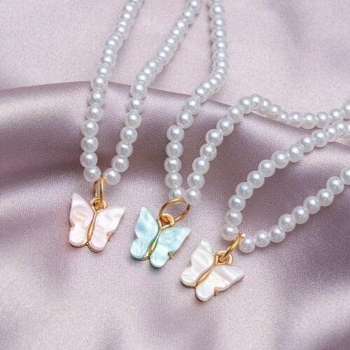 Gothic Butterfly Pendant Necklace for Women Choker Aesthetic Grunge Chain accessories IGIRL Indie Collar Jewelry Friends Gift