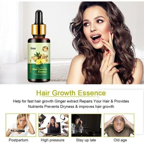 Ginger Fast Hair Growth Serum Essential Oil Growth Hair Treatment Anti Hair Loss Fast Hair Growth Serum Ginger Essential Oil