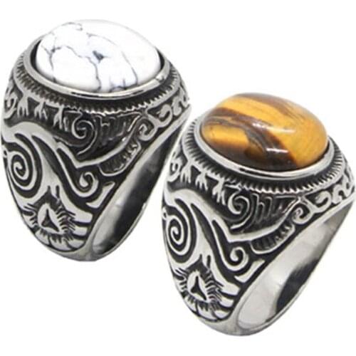 Support Dropship New Anber Color Stone Ring 316L Stainless Steel Hot Selling Ring