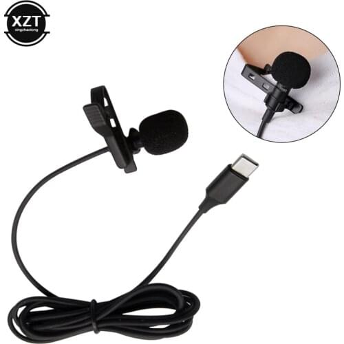 USB Type-C Microphone MIni Lapel Lavalier Clip-on Mic Condenser Audio Recording for Huawei Xiaomi Android SmartPhone