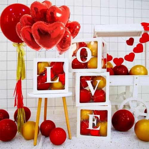 Letter Balloon Box Birthday Box Baby Party One Year Old Gift Transparent Name Box First Party Decoration Balloon Box Shower