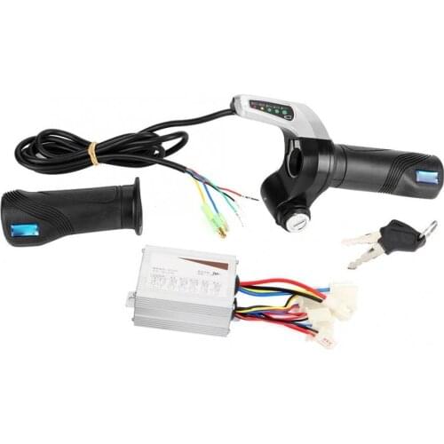 24V 500W Motor Brushed Controller Box with Throttle Grip for Electric Bicycle Scooter E-Bike Speed Controller ev accessories