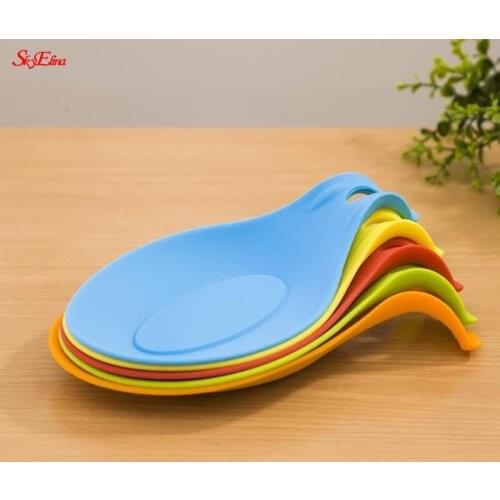 Pad Food Grade Silicone Spoon Put Mat Holder Device Tableware Kitchen Gadget Multifunction Kitchen Silicone Spoon Mat Rest 5z