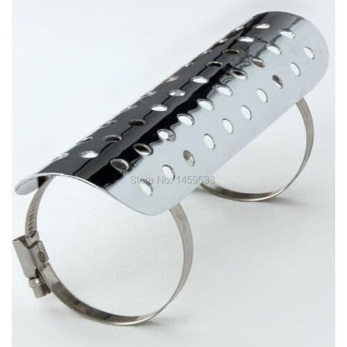 Motorcycle Exhaust Muffler Pipe Heat Shield Cover For Harley Suzuki Chopper Cruiser Universal Chrome Heat Shield