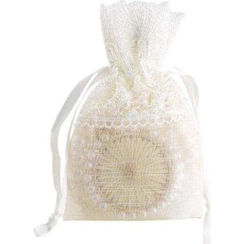 Flax Jute Gift Pouch 8x11cm (3"x4") Christmas Birthday Wedding Party Favor Holders Linen Jewelry Drawstring Bags