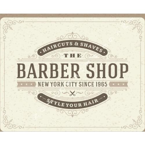 HAIRCUTS & SHAVES THE BARBER SHOP METAL TIN SIGN POSTER WALL PLAQUE