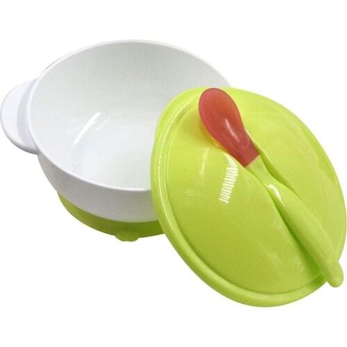 Baby Infant feeding Bowl With Sucker and Temperature Sensing Spoon Suction Cup Bowl Slip-resistant Tableware Mobile Phone Straps