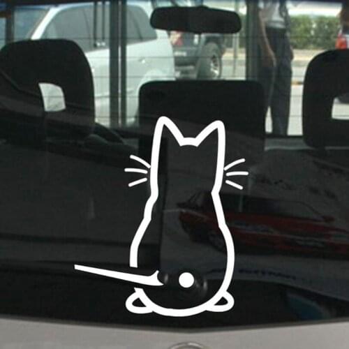 Funny Moving Tail Cat Car Sticker Window Wiper Decals Rear Windshield Sticker