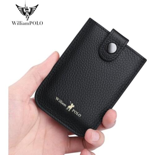WILLIAMPOLOs new RFID small card bag mens leather large capacity multi-card anti-theft card holder bank card holder p195199