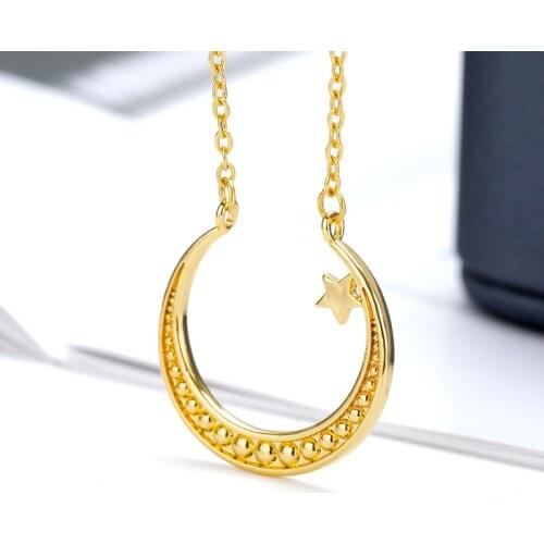 Delicate Moon and Star Necklaces For Women Girls Stainless Steel Necklace Chain Choker Fashion Party Jewelry Gift 2021 New