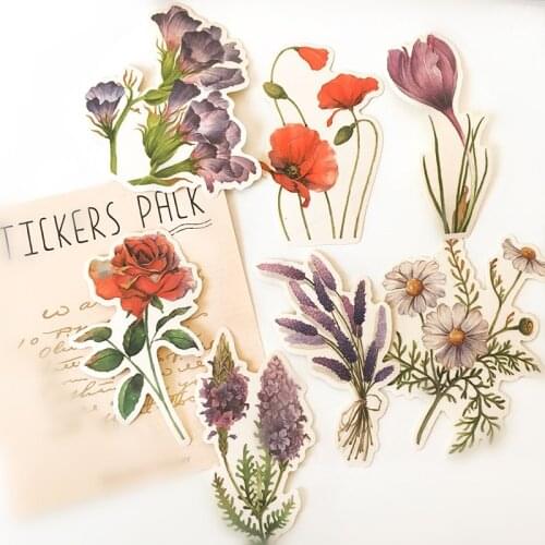New Flower Festival Series Sticker DIY Scrapbooking Album junk journal Diary Happy Planner week Decoration Stickers