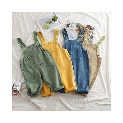2020 Autumn Childrens Clothing Korean Kids Boys Casual Overalls Baby Boy and Girls Casual Jumpsuit Solid Overalls Bodysuit 1-4Y
