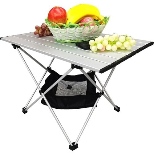 Aluminum Alloy Portable Foldable Outdoor Dinner Desk Ultralight Folding Camping Table High Strength